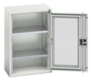 Verso Glazed Clear View Storage Cupboards for Tools with Shelves Verso 525W x 350D x 800H Window Cupboard 2 Shelf